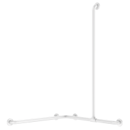 5481N-Barre de douche d'angle avec remontée coulissante Nylon blanc antibact