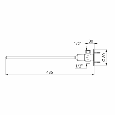 Robinet poussoir temporisé de lavabo TEMPOGENOU commande fémorale droit -  DELABIE - 735400