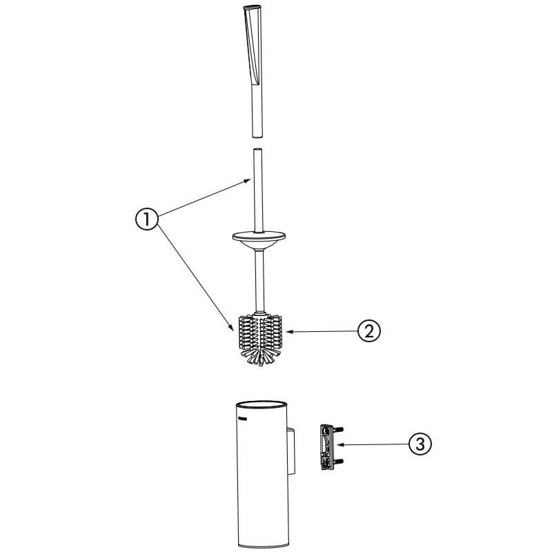 Brosse WC avec support mural - Probbax